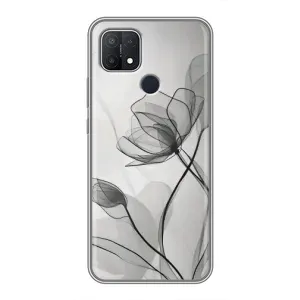 Чехол с принтом «Черные цветы» для OPPO A15s