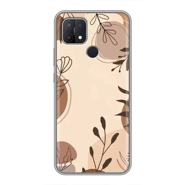 Чехол с принтом «Коричневые цветы» для OPPO A15s