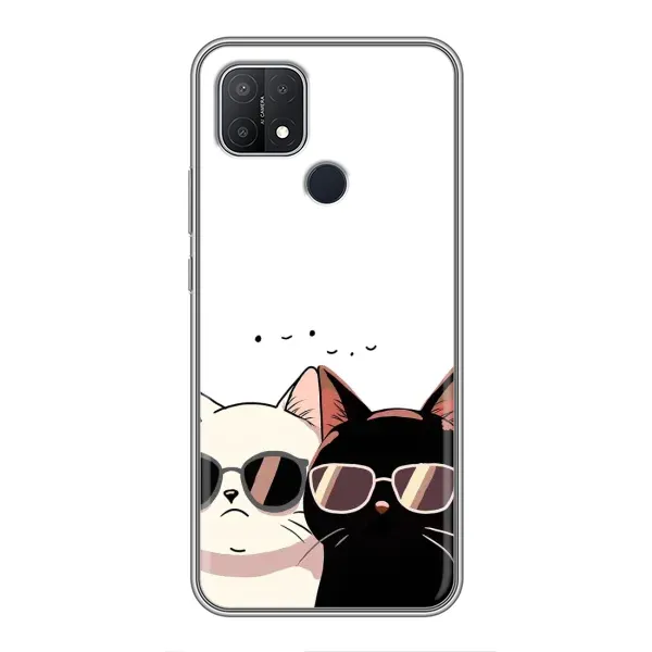 Чехол с принтом «Коты в очках» для OPPO A15s