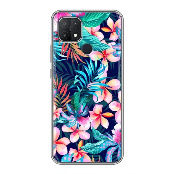 Чохол з принтом «Мальовничі квіти» для OPPO A15s