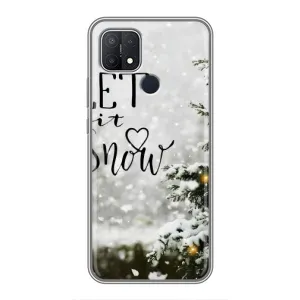 Новогодние, Праздничные Чехлы для OPPO A15s - 2024 год (Let it snow)