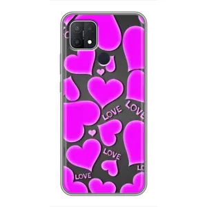 Чехлы для любимой на Оппо А15с (VPrint) (Pink hearts)