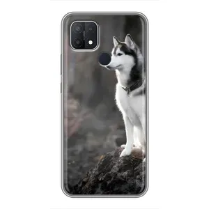 Чехол с Хаски для OPPO A15s - (AlphaPrint) (Верный пес)