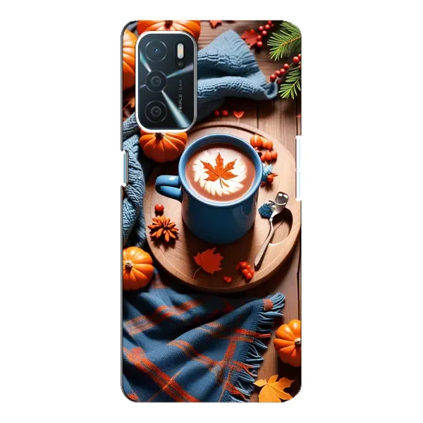 Чехол с принтом «Кофе и тыковки» для OPPO A16 Чехол с принтом «Кофе и тыковки» для OPPO A16