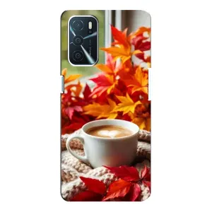 Чехол с уникальным дизайном «Осень с кофе» для Oppo A16