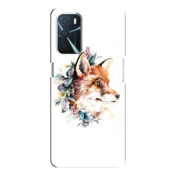 Чехол с принтом «Лисичка в цветочках» для OPPO A16