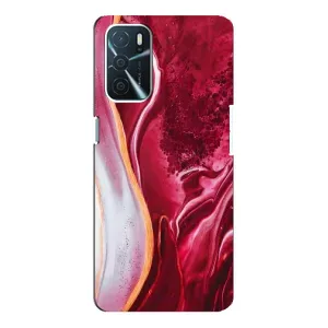Чохол для OPPO A16 - з принтом (Дизайнерські) (AlphaPrint) (Мрамор червоний)