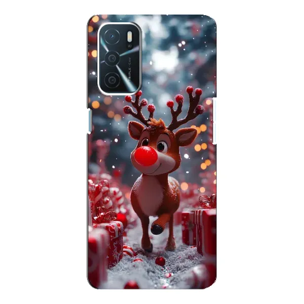 Чехол с принтом «Олень среди подарков» для OPPO A16 Чехол с принтом «Олень среди подарков» для OPPO A16