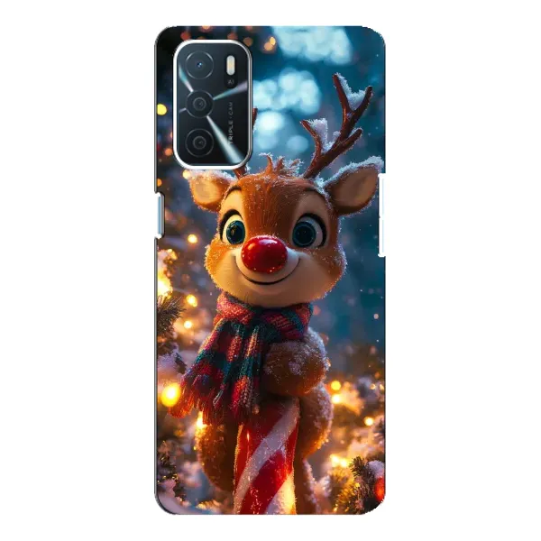 Чехол с принтом «Олень с шарфом» для OPPO A16 Чехол с принтом «Олень с шарфом» для OPPO A16