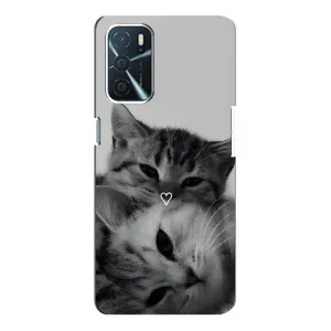 Чехол с рисунком кот на Oppo A16 (Пара котов)