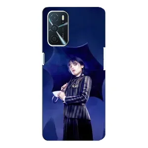 Чохли Венсдей на Oppo A16 Уенсдей (AlphaPrint) (Венздей з парасолькою)