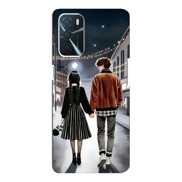Чохол з принтом «Венздей та Тайлер» для OPPO A16 Чохол з принтом «Венздей та Тайлер» для OPPO A16