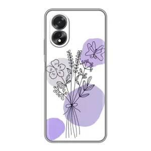 Силконовий чохол з принтом в квітах на Oppo A17 (Букет фіолетова абстракція)