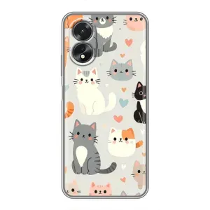 Чехол с рисунком кот на Oppo A17 (Коллаж котов)
