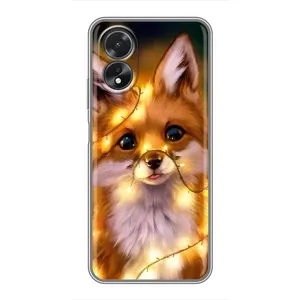 Чехлы с картинкой Лисички для Oppo A17 (VPrint) (Лисичка в гирляндах)
