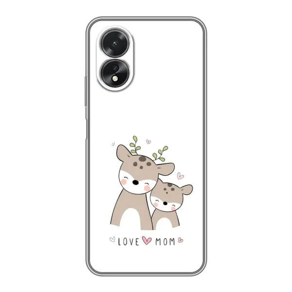 Чехол с принтом «Оленята мама и малыш» для OPPO A17