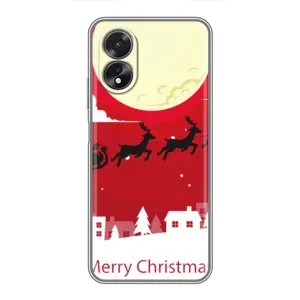 Рождественские Чехлы для Oppo A17 (VPrint) (Санта с оленями)
