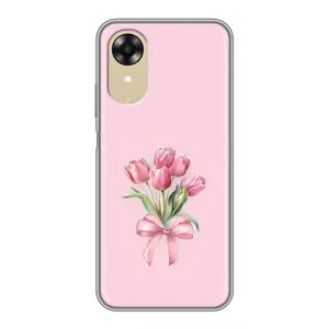 Чехол с розовым рисунком для Oppo A17k (Букет цветов)