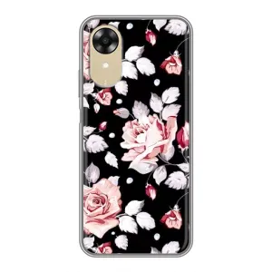 Чехлы с Цветами для Oppo A17k (VPrint) (Цветочки на черном)