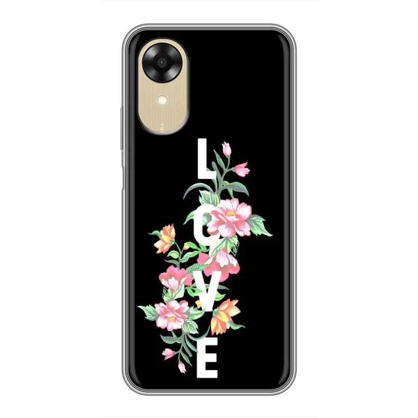 Чехол с принтом «Цветы LOVE» для OPPO A17k