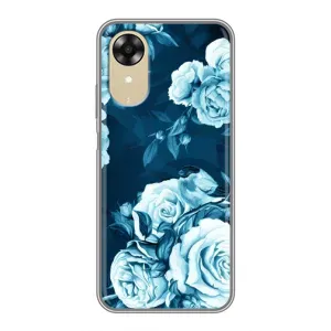 Чехлы (ART) Цветы на Oppo A17k (VPrint) (Голубые Бутоны)