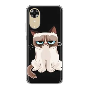 Чохол з принтом для Oppo A17k (AlphaPrint) Модні коти (Сумний кіт)