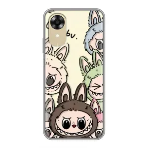 Чехол с Лабубу на Oppo A17k (Золотая обезьяна Bored Ape)