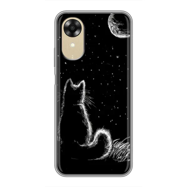 Чохол з принтом «Котик і місяць» для OPPO A17k Чохол з принтом «Котик і місяць» для OPPO A17k