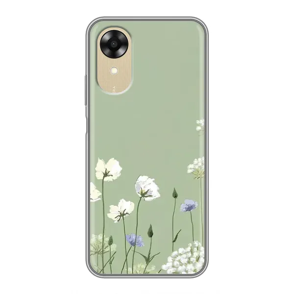 Чехол с принтом «Цветы на зеленом» для OPPO A17k Чехол с принтом «Цветы на зеленом» для OPPO A17k
