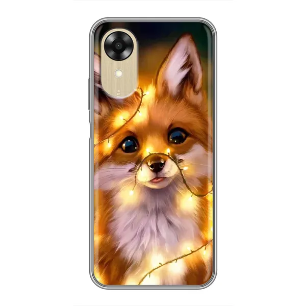 Чохол з принтом «Лисичка в гірляндах» для OPPO A17k