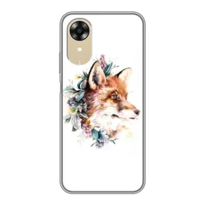 Чохли з картинкою Лисичка для Oppo A17k (VPrint) (Лиса в квітах)
