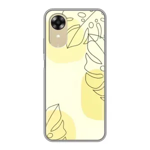 Силиконовый чехол с принтом в цветах на Oppo A17k (Желтая монстера арт)