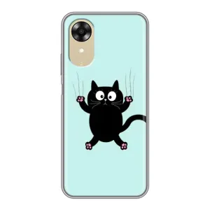 Чохол з принтом для Oppo A17k (AlphaPrint) Модні коти (Падаючий кіт)