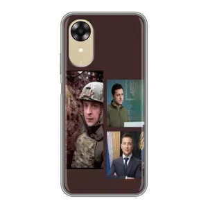 Чехол для Oppo A17k (AlphaPrint - с принтом Зеленского) (Президент)