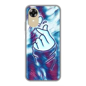 Чехол с принтом для Oppo A17k (AlphaPrint - Знак сердечка) (Радужное сердце)
