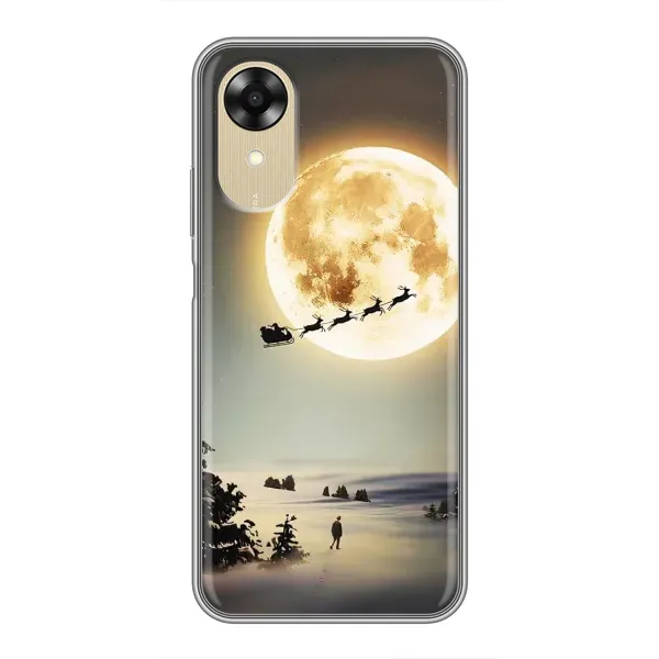 Чехол с принтом «Санта на луне» для OPPO A17k Чехол с принтом «Санта на луне» для OPPO A17k