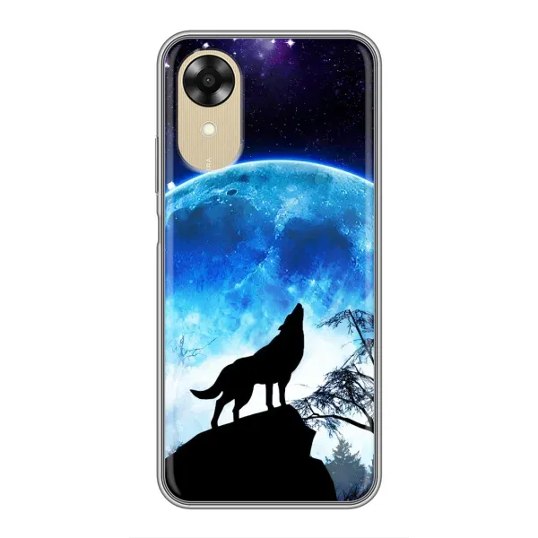 Чохол з принтом «Вовк на місяць» для OPPO A17k