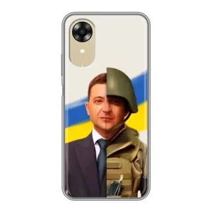 Чехол для Oppo A17k (AlphaPrint - с принтом Зеленского) (Зеленский солдат)