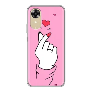 Чехол с принтом для Oppo A17k (AlphaPrint - Знак сердечка)