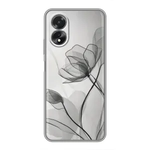 Чохол з квітковим принтом на OPPO A18 — ОППО А18 (Чорні квіти)