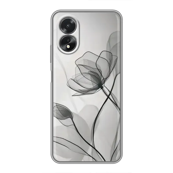 Чохол з принтом «Чорні квіти» для OPPO A18