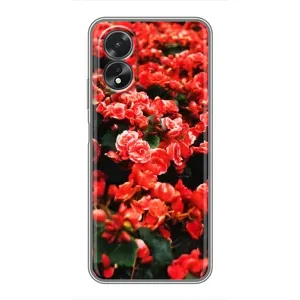 Чохли з квітами для Oppo A18 (VPrint) (Квіти червоні)