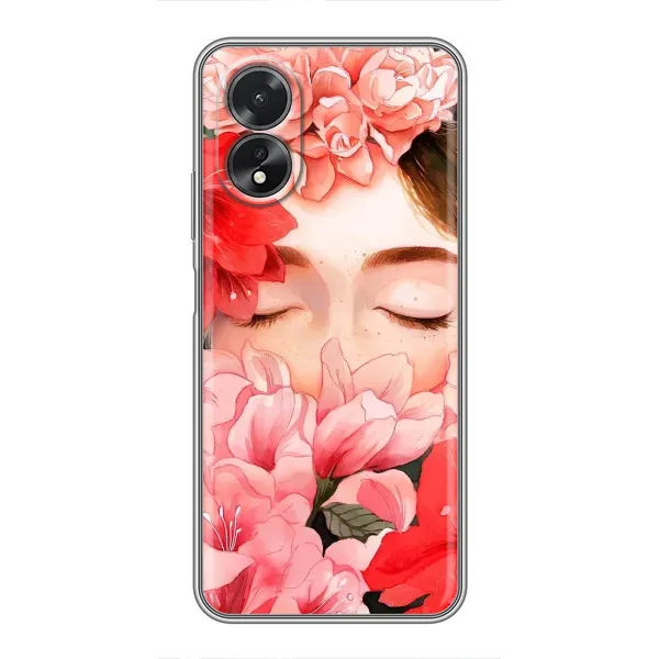 Чехол с принтом «Глаза в цветах» для OPPO A18