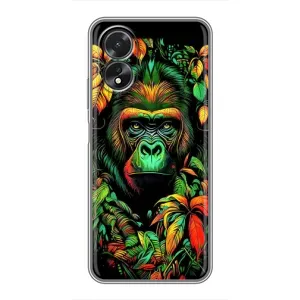 Чохол з Мавпами Oppo A18 - (AlphaPrint) (Мавпа в квітах)