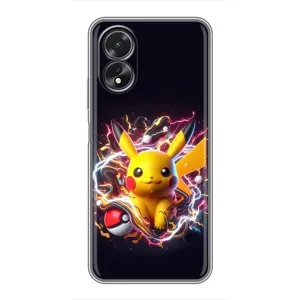 Чохол з Пікачу на Oppo A18 (Пікачу з м'ячем)