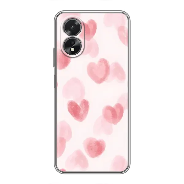 Чохол з принтом «Рожеві сердечки» для OPPO A18