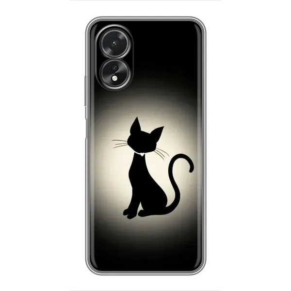 Чехол с принтом «Силуэт котика» для OPPO A18