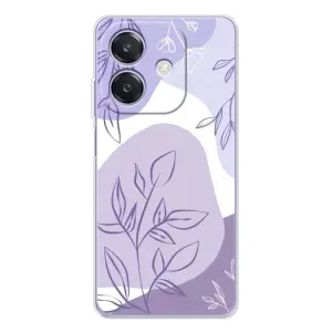 Силконовий чохол з принтом в квітах на OPPO A3 (Фіолетове листя абстракція)