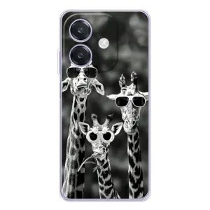 Силіконовий чохол з КАРТИНКАМИ літо для OPPO A3 (AlphaPrint) (Жирафи в окулярах)