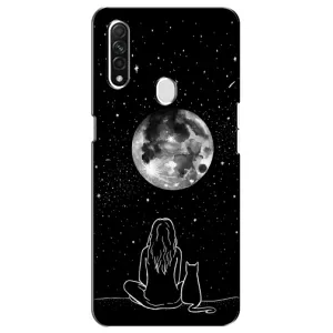 Чехол с рисунком кот на Oppo A31 (Девушка с котом)